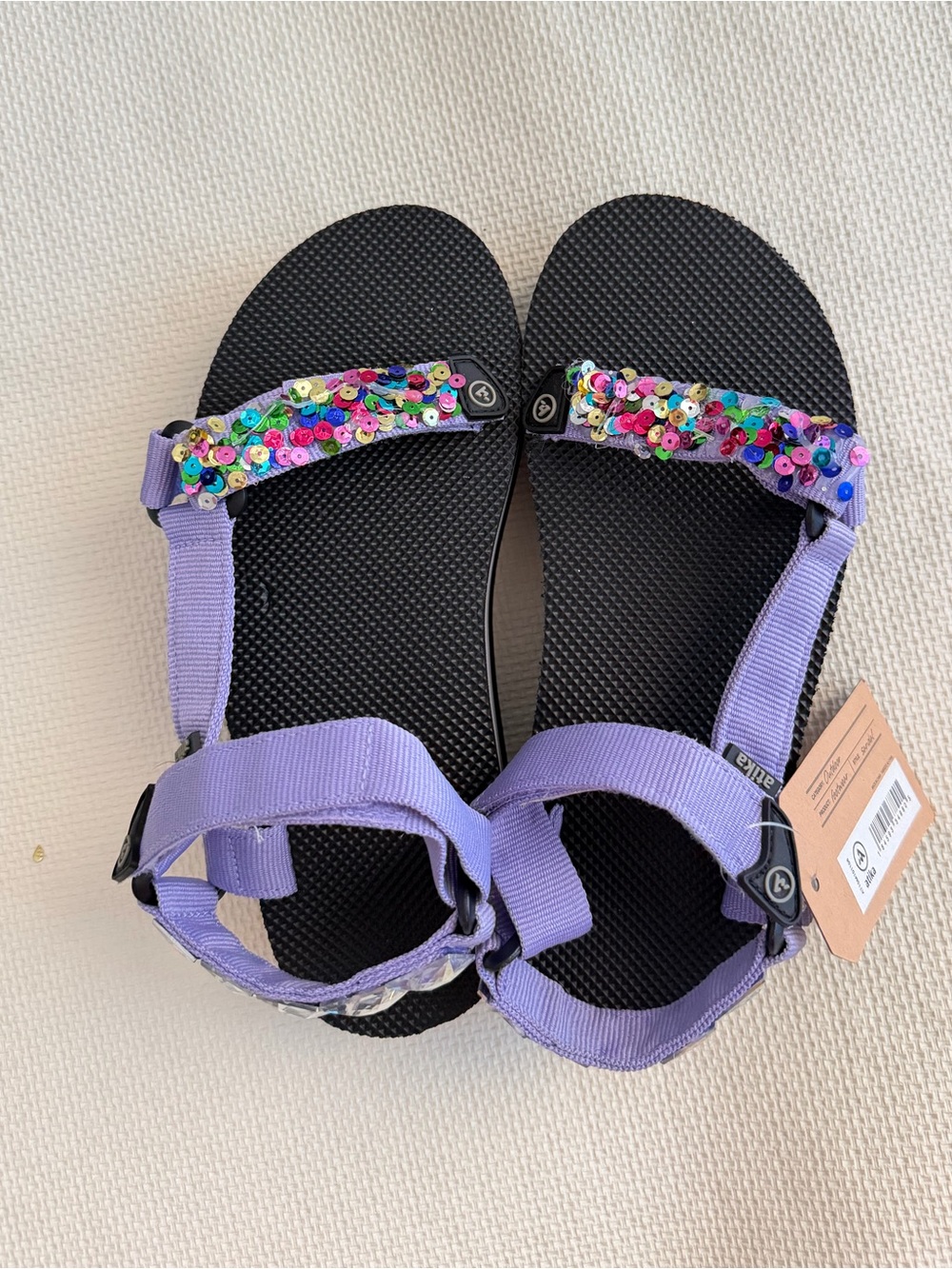 Lavender Sequin Strap Women's Sandals